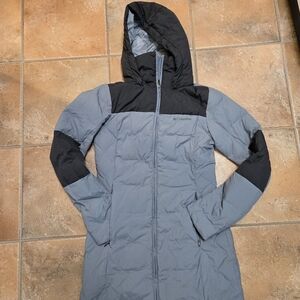 Columbia Women's Gray And Black Mid Length Winter Coat - Size XS